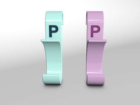 Hanger Bathroom 3D print model letter P 3D print model 3D-Druckmodell