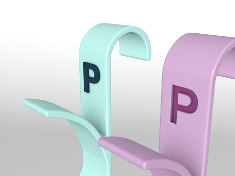 Hanger Bathroom 3D print model letter P 3D print model 3D-Druckmodell