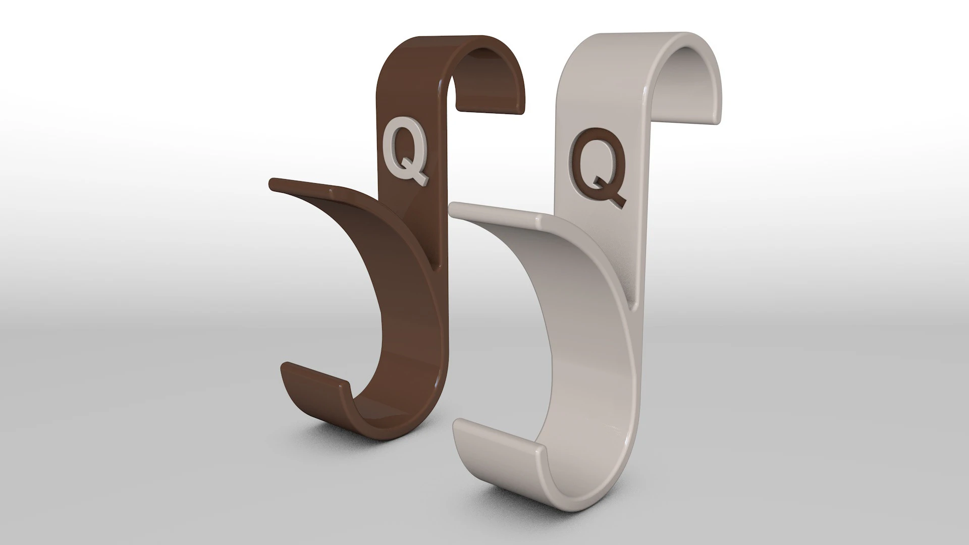 Letter Q 3D Printed Towel Hook Wall Hanger 3D Print Model .c4d .max .obj .3ds .fbx .stl .blend 