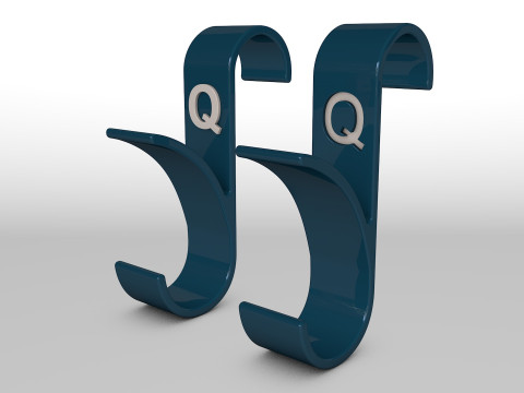 Letter Q 3D Printed Towel Hook Wall Hanger 3Dプリントモデル