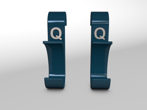 Letter Q 3D Printed Towel Hook Wall Hanger 3Dプリントモデル