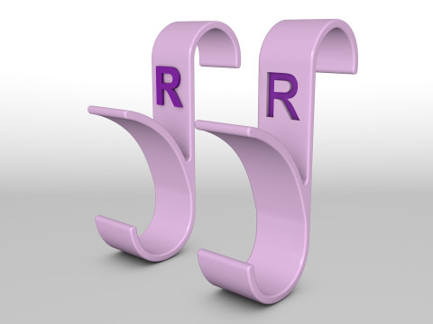 Hanger Bathroom 3D print model letter R 3D print model 3D Baskı Modeli
