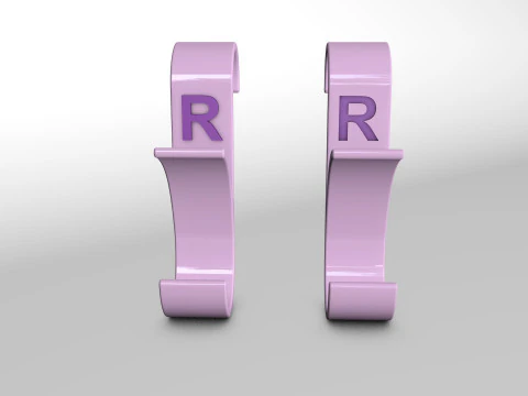 Modello di stampa 3D del bagno appendiabiti lettera R Modello di stampa 3D Modello di stampa 3D