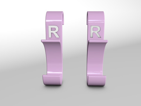 Hanger Bathroom 3D print model letter R 3D print model 3D Baskı Modeli