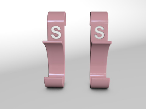 Hanger Bathroom 3D print model letter S 3D print model 3D-printmodel