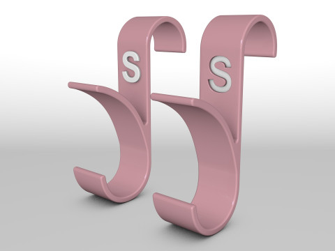 Hanger Bathroom 3D print model letter S 3D print model 3D-printmodel