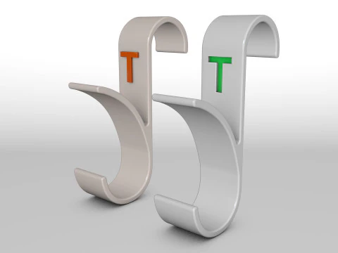 Modello di stampa 3D del bagno appendiabiti lettera T Modello di stampa 3D Modello di stampa 3D