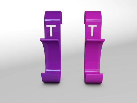 Hanger Bathroom 3D print model letter T 3D print model Modelo de impresión 3D
