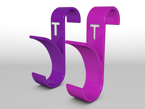 Hanger Bathroom 3D print model letter T 3D print model Modelo de impresión 3D