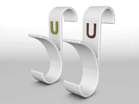 Wieszak Łazienka Wydruk 3D z literą U Model z nadrukiem 3D Model do druku 3D