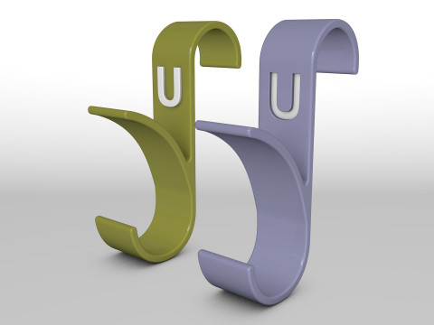Hanger Bathroom 3D print model letter U 3D print model Modelo de impresión 3D