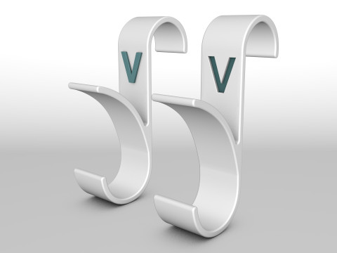 Hanger Bathroom 3D print model letter V 3D print model Model Cetak 3D