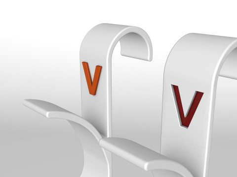Hanger Bathroom 3D print model letter V 3D print model Model Cetak 3D
