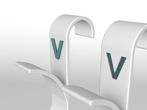 Hanger Bathroom 3D print model letter V 3D print model Model Cetak 3D