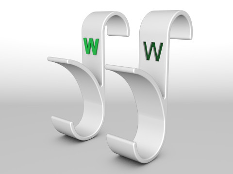 Hanger Bathroom 3D print model letter W 3D print model Model Cetak 3D