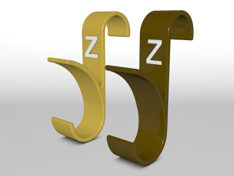 Hanger Bathroom 3D print model letter Z 3D print model 3D-printmodel