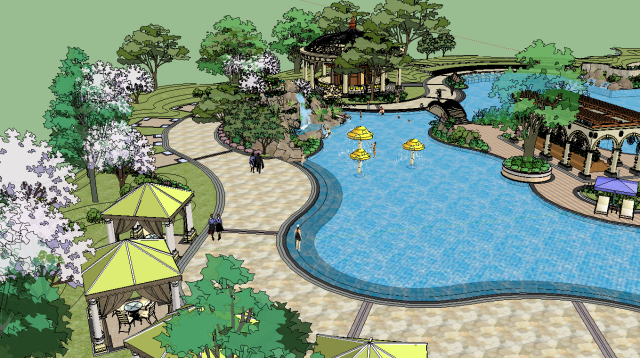 Green Eco-Park 3D Model .c4d .max .obj .3ds .fbx .stl .blend 
