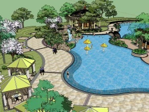 Grüner Ökopark 3D Modell