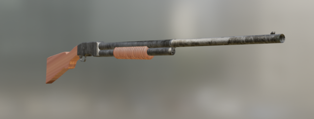 Low poly Remington Model 10 Shotgun Model 3D .c4d .max .obj .3ds .fbx .stl .blend 