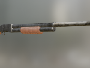 Low poly Remington Model 10 Shotgun 3D Model