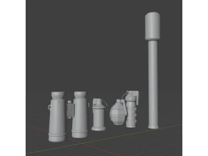 Pack militaire LOW POLY Modèle 3D