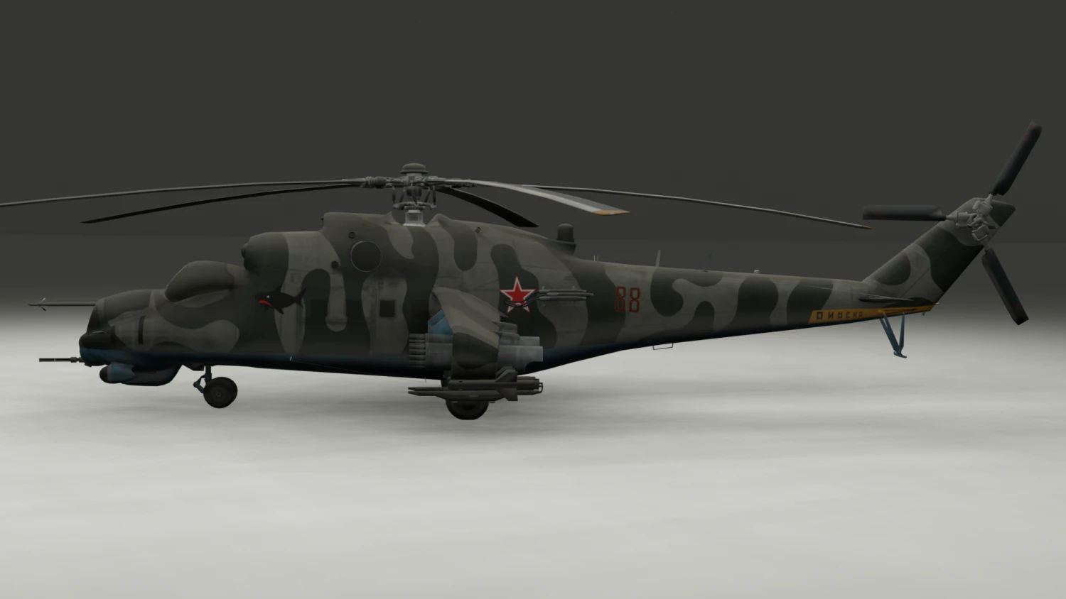 Mi-24D 3D Model .c4d .max .obj .3ds .fbx .stl .blend 