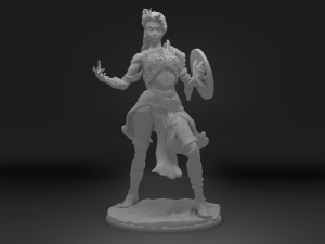 Female caster with shield 3D Model