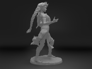 Female caster with shield 3D Модель