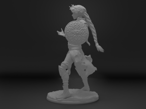 Female caster with shield 3D Модель