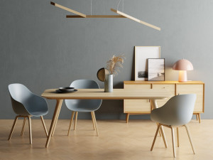 Dining Set Scandinavian Style 3D Model