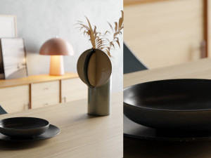 Dining Set Scandinavian Style 3D Model