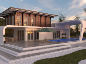 Villa enivroment Modelo 3D
