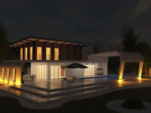 Villa enivroment 3D Model