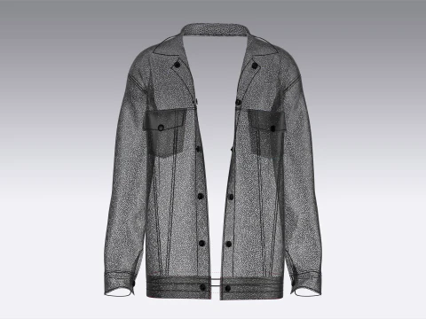 Men Leather Jacket 3D Model