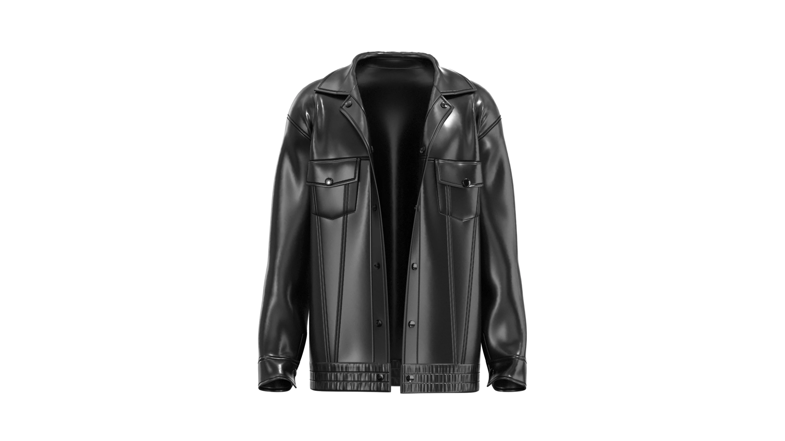 Men Leather Jacket 3D Model .c4d .max .obj .3ds .fbx .stl .blend 