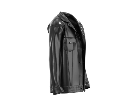 Men Leather Jacket 3D Model