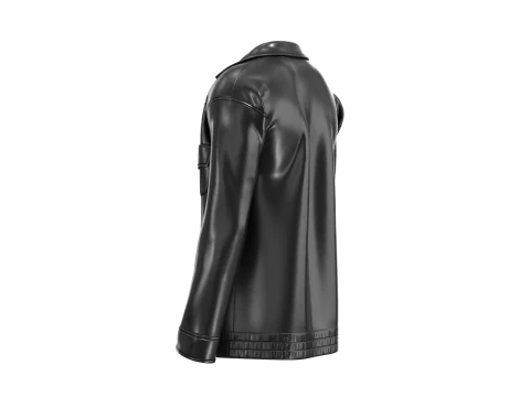 Men Leather Jacket 3D Model