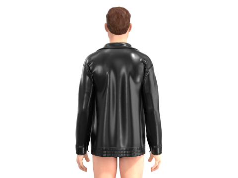 Men Leather Jacket Modello 3D