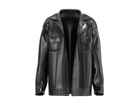 Men Leather Jacket 3D Model