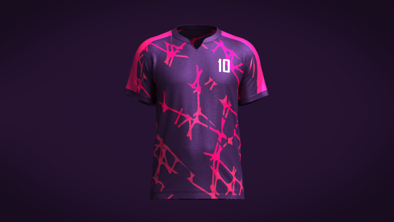 Mens Soccer Hot Pink and Purple Jersey Player-10 3Dモデル .c4d .max .obj .3ds .fbx .stl .blend 