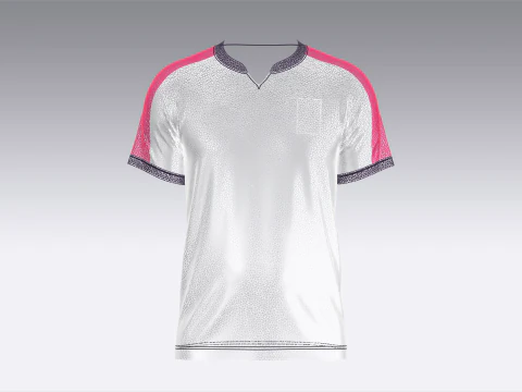 Camiseta de f&uacute;tbol para hombre, color rosa intenso y morado, Player-10 Modelo 3D