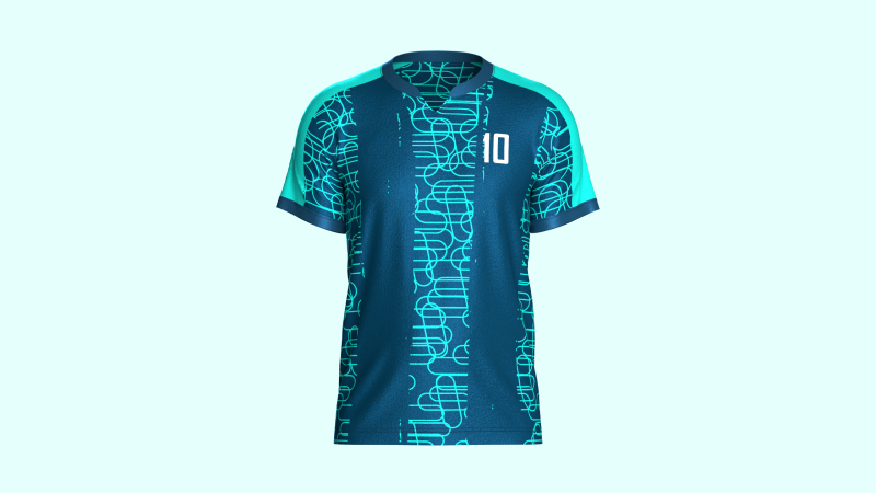 Mens Soccer Dark Ocean Blue Jersey Player-10 Modello 3D .c4d .max .obj .3ds .fbx .stl .blend 