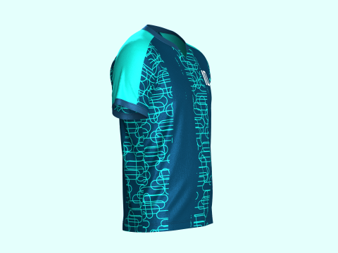 Mens Soccer Dark Ocean Blue Jersey Player-10 Modello 3D