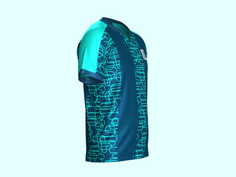 Mens Soccer Dark Ocean Blue Jersey Player-10 3D Model