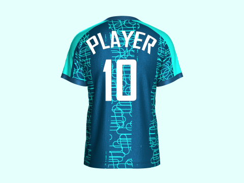 Mens Soccer Dark Ocean Blue Jersey Player-10 Modello 3D