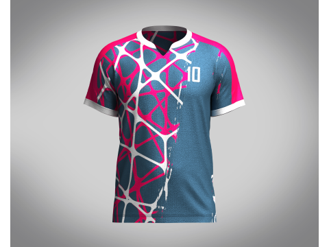 Mens Soccer Blue and Red Magenta Jersey Player-10 3Dモデル