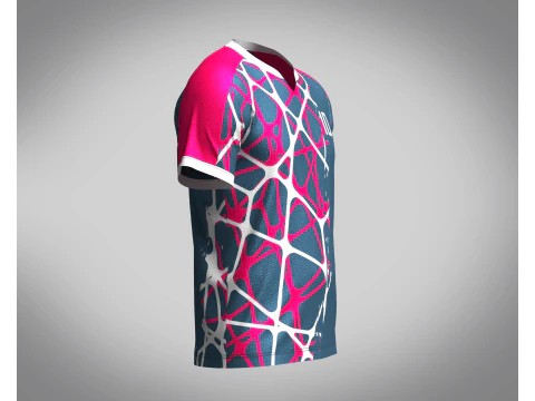 Mens Soccer Blue and Red Magenta Jersey Player-10 3D Model