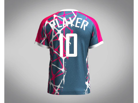 Mens Soccer Blue and Red Magenta Jersey Player-10 3D Model