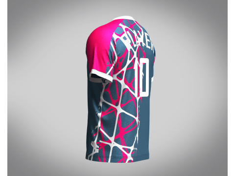 Mens Soccer Blue and Red Magenta Jersey Player-10 Model 3D