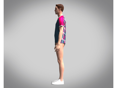 Mens Soccer Blue and Red Magenta Jersey Player-10 Model 3D